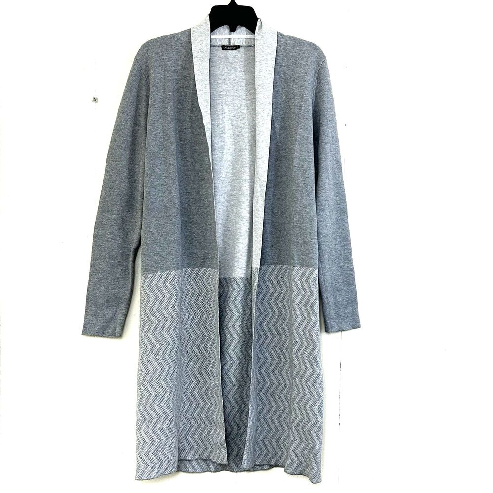 J. McLaughlin Gray Long Cardigan Sweater Women Size S Open Clouser Sweater Coat